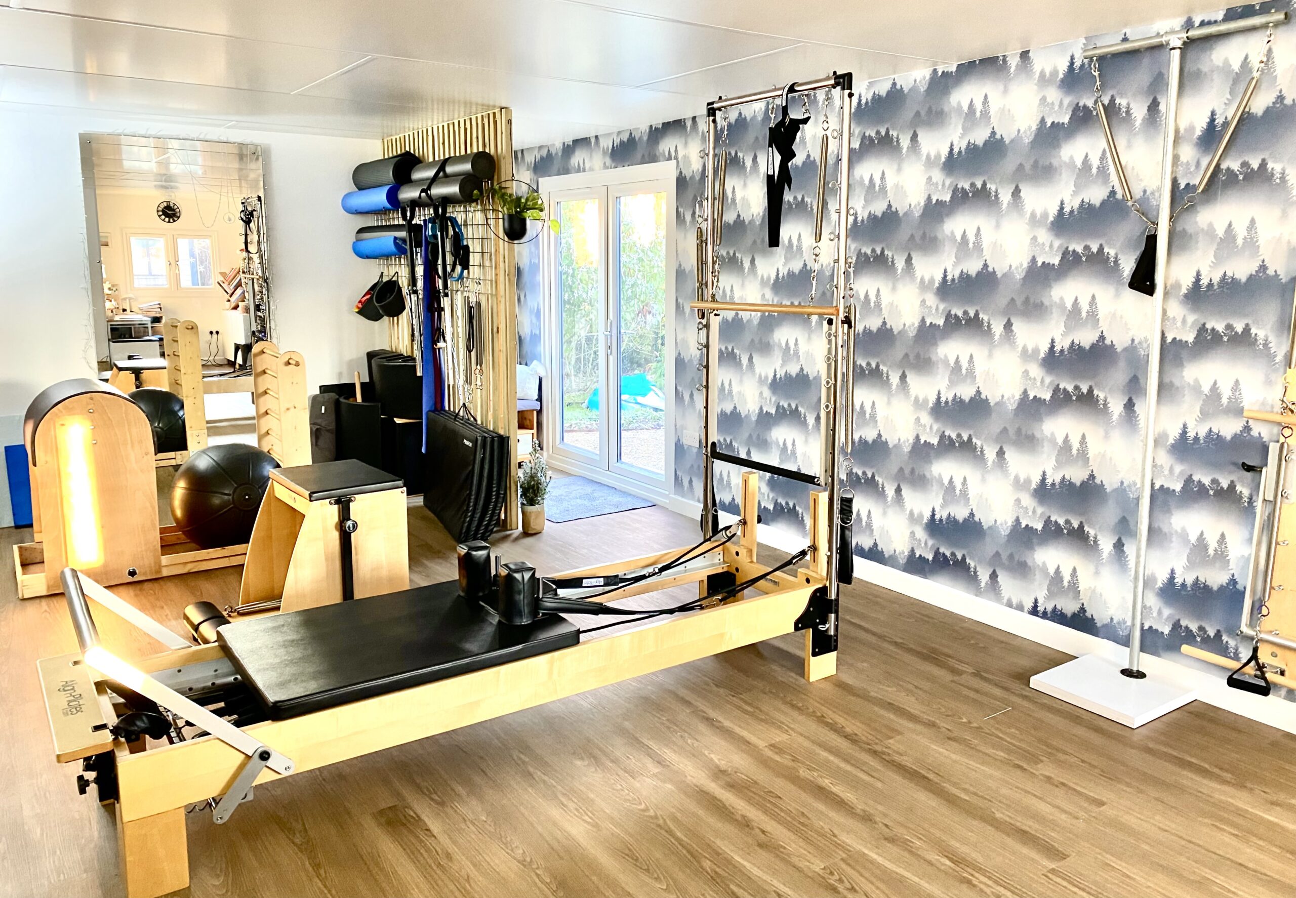 Fascial soul studio, specialising in pain relief, image the showing the Pilates equipment 