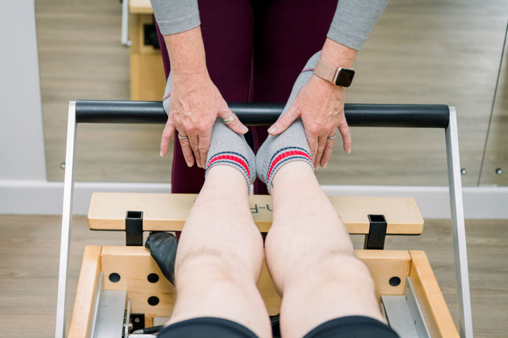 Private Pilates reformer foot work